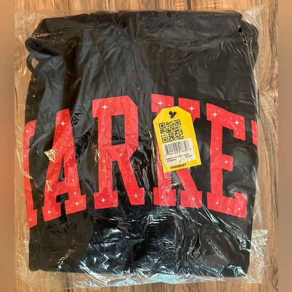 MARKET Art Puff Stars Logo Hoodie — NWT (Black/Red - M) - Picture 3 of 3